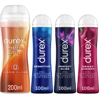 Durex - 4 Glijmiddelen - Ylang Ylang - Sensitive - Perfect Gliss - Crazy Cherry - 500ml