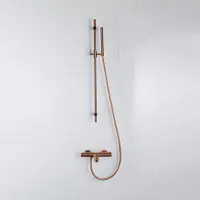 FortiFura Calvi Badkraan - met glijstangset - staafhanddouche - gladde doucheslang - PVD - geborsteld koper SW970037/SW970053/SW970046/SW799407