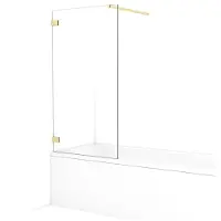 Maxaro Diamond Badwand 80 cm Lichtgoud Helder Glas | Badwand | Badwand Glas | Badscherm | Glazen Badwand