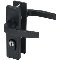 Nemef veiligheidsbeslag PC72 kortschild kruk/kruk 3407-II met kerntrek beveiliging SKG3 aluminium zwart