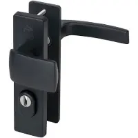 Nemef veiligheidsbeslag PC72 kortschild knop/kruk 3405-II met kerntrek beveiliging SKG3 aluminium zwart
