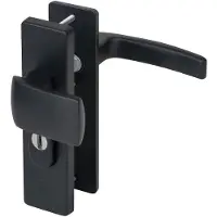 Nemef veiligheidsbeslag PC55 kortschild knop/kruk 3405-II met kerntrek beveiliging SKG3 aluminium zwart