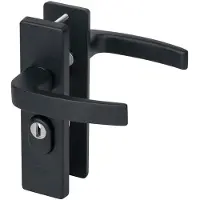 Nemef veiligheidsbeslag PC55 kortschild kruk/kruk 3407-II met kerntrek beveiliging SKG3 aluminium zwart