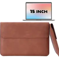 Phreeze 2-in-1 Laptopsleeve 15 tot 15.4 inch - Vegan Leer - Laptophoes Dames / Heren - Laptop Tas Sleeve met Standaard