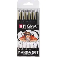 Sakura Manga Tool Pigma Micron Black 6-set