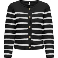 ONLY Gebreid vest 'ONLLaura' zwart / offwhite