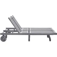 vidaXL Ligbed 2-persoons met kussens massief acaciahout grijs - Ligbed - Ligstoel - Ligbedden - Ligstoelen