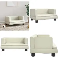vidaXL Hondenbed Crème 60x40x30 cm Kunstleer - Hondenbed - Hondenbedden - Hondenbank - Dierenbank