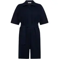 KnowledgeCotton Apparel - Women's Posey Wide Fit Bouclé Suit - Jumpsuit S, blauw