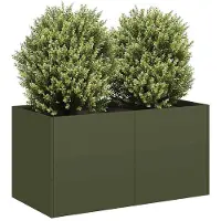 vidaXL Plantenbak 80x40x40 cm koudgewalst staal olijfgroen