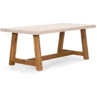 BUITEN living Velora dining tuintafel 4 personen | polystone + hardhout | travertinlook | 200cm