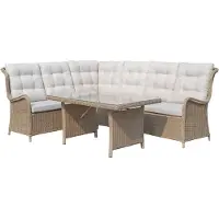 Denza Furniture Glasgow dining wicker loungeset 6 personen | wicker | Royal Sand | 5-delig - 258x202cm