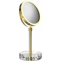 DECOR WALTHER Make-up Spiegel Kristall KSA Met Schaaltje Transparant Goud 24 Karaat (4x + 1x magnification)