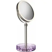 DECOR WALTHER Make-up Spiegel Kristall KSA Met Schaaltje Violet Gesatineerd Nikkel (4x + 1x magnification)