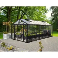 Pergart Tuinkas Zeus Comfort 15700 - Veiligheidsglas 3mm - Zwart - 258x614x250cm