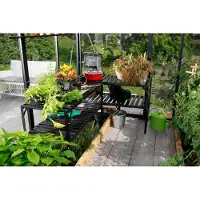 Vitavia Set Voor Een Aluminium Tafel Met 2 Niveaus Met De Afmetingen 121 X 54 X 76 Cm (b X D X H), In De Kleur Zwart.
