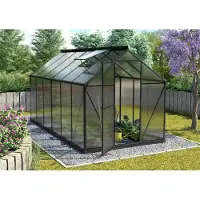 Pergart Tuinkas Triton 7500 - Polycarbonaat 4mm - Zwart - 198x379x208cm