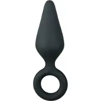 Easytoys Anal Collection Zwarte buttplug met trekring - medium