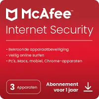 McAfee Internet Security 3 Toestellen - 1 Jaar Nederlands