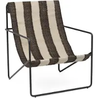 Ferm Living Desert Loungestoel Black | Off-White|Chocolate