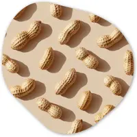 MuchoWow Organische wanddecoratie 90x90 cm - Organisch schilderij Pinda's - Patroon - Beige - Muurdecoratie woonkamer - Kamer decoratie - Schilderijen - Muurcirkel aesthetic