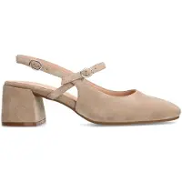 Manfield Beige suède slingbacks | Maat 38