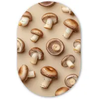MuchoWow Muurovaal 40x60 cm - Ovale wanddecoratie Kastanje Champignons - Beige - Ovalen schilderij - Muurdecoratie woonkamer - Kamer decoratie - Schilderijen - Wandcirkel
