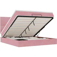 vidaXL Ottoman bed met matrassen 200x200cm fluweel roze