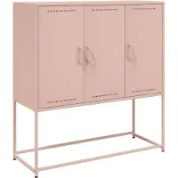 vidaXL Hoge kast 100,5x39x107 cm staal roze