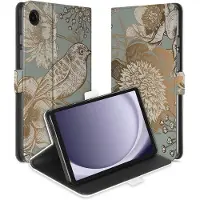 B2Ctelecom Uniek Samsung Galaxy Tab A9 Tablethoesje Vintage Bird Flowers Design | B2C Telecom