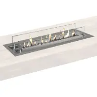Xaralyn Bio-ethanol haard - bio-ethanol brander XL met inbouwprofiel - geborsteld RVS - 3,5 KW verwarming - eenvoudig inbouwen - veilig - inbouwhaard - echte vlammen