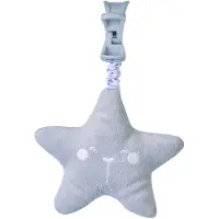 Saro hangfiguur met geluid Ster 21 cm polyester grijs