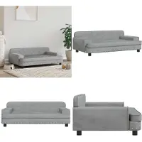 vidaXL Hondenbed, lichtgrijs, 90x53x30 cm, fluweel - Hondenbed - Hondenbedden - Hondenbank - Dierenbank
