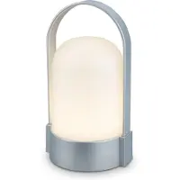 Briloner Asa - Oplaadbare Tafellamp - snoerloze lamp - dimbaar - kampeerlamp - tentlamp - 50 Lm - voor binnen en buiten - 9 x 8 x 15,5 cm - mat chroom