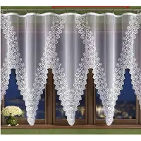 Wisan - Nenufar - jacquard vitrage- Gordijn 440x180 cm - jacquardvitrage- curtains - Jacquardgordijnen- wit- 440 x 180 cm