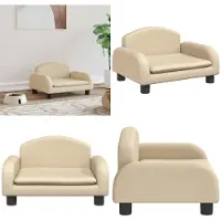 vidaXL Hondenbed Crème 50x40x30 cm, Stof - Hondenbed - Hondenbedden - Hondenbank - Dierenbank