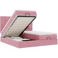 vidaXL Ottoman bed met matrassen 180x200cm fluweel roze