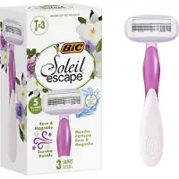 BIC Soleil Escape - Wegwerp Scheermesjes - Voor Vrouwen - 5 Scheerbladen - Scheermes met Geparfumeerde greep - Roos en Magnolia - 3 stuks