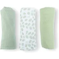 Doomoo Lovely - Set van 3 babydoeken - Biologisch katoengaas - Superzacht en multifunctioneel - Mini Leaves Green (3 stuks)