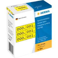 Herma Nummer etiketten drievoudig zelfklevend 10x22 mm geel/zwart
