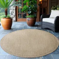 Muratap Solid binnen en buiten rond vloerkleed indoor & outdoor laagpolig effen - 200 cm rond