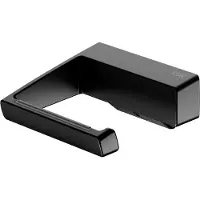 Keuco ROSE Toiletpapierrolhouder om vast te lijmen of te boren, made in Germany, van metaal, zwart mat, stevig, open model, lijmset inbegrepen, voor badkamer en gastentoilet, wandmontage