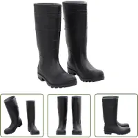 vidaXL Pvc Schoenen - Regenlaarzen - Regenlaarzen maat 43 PVC zwart - Zwarte Regenlaarsjes - Waterschoenen - Anti Slip Laarzen