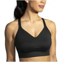 Brooks Drive Interlace Run Bra, Vrouwen, Zwart, Sport Beha, maat: 32CD