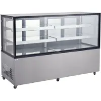 Hendi Koelvitrine met 2 schappen, RVS, 67,5(b)x181,5(d)x121(h)cm, 233467