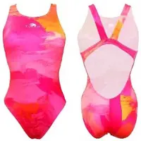 Turbo Brush Brush Swimsuit Oranje,Roze 5-6 Years Meisje