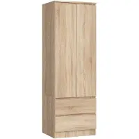 Akord Kledingkast STAR S60 met 2 Deuren en 2 Lades / Furniture Factory / Sonoma Eik / 60 x 180 x 51 cm