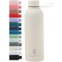 Castagnola Waterfles - RVS Drinkfles 500 ML - Stalen Thermosfles - Drinkflessen voor Volwassenen - Dubbelwandig - Offwhite