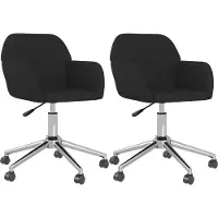 vidaXL Eetkamerstoelen draaibaar 2 st stof zwart