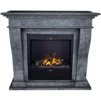 Xaralyn Stoomhaard - Kreta EAL-SWP - zwart natuursteen - 1500 Watt verwarming - met afstandsbediening - Opti-Myst elektrische haard - inclusief haardplateau en inbouwhaard - decoratieve haard